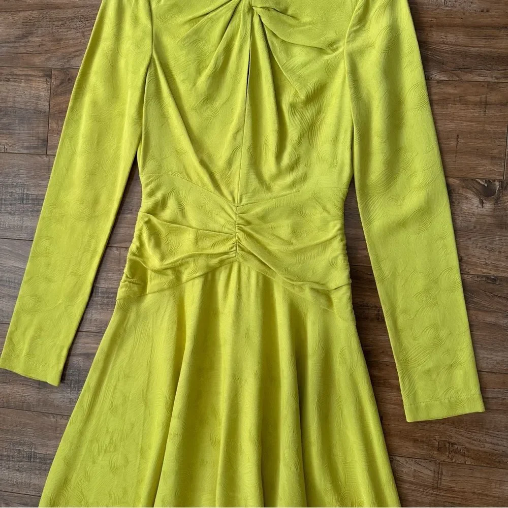 Prabal Gurung Worn on TV Jacquard Twist Front Crew Neck Midi Length Dress Size 0 - Picture 5 of 13
